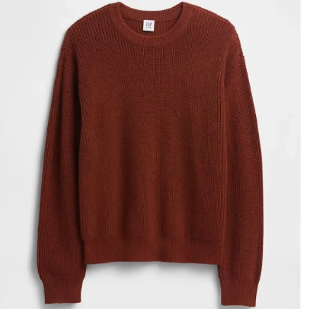 Gap Kids Relaxed Shaker Stitch Crewneck Sweater 100% Cotton Soft Cable Knit $39